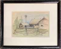 Small Framed Watercolour-Signed Obscure