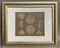Sampler-1800's Fancy Lace Patterns in Frame