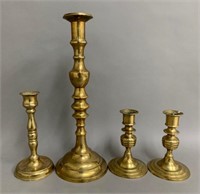 Lot of Various Brass Candlesticks to 13"