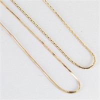 (2) 14k Gold Necklaces