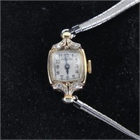 Hamilton 17 Jewel 14k & Diamond Wristwatch
