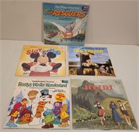 5 Vintage Walt Disney LP Records - Rescuers +