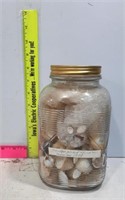 Folger's Glass Coffee Jar with Seashells