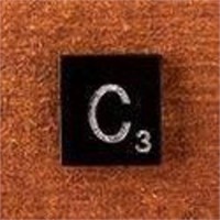 Bag of Black Scrabble Tiles - Letter c Approx 100