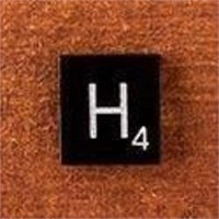 Black Scrabble Tiles Letter H Approx 100