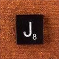 Black Scrabble Tiles Letter J Approx 100