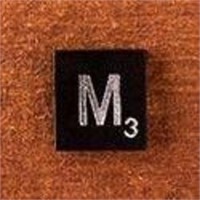 Black Scrabble Tiles Letter M Approx 100