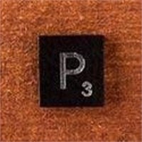 Black Scrabble Tiles Letter P Approx 100