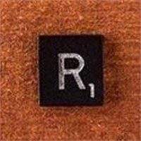 Black Scrabble Tiles Letter R Approx 100