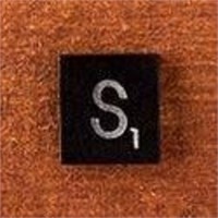 Black Scrabble Tiles Letter S Approx 100