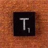 Black Scrabble Tiles Letter T Approx 100