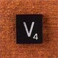 Black Scrabble Tiles Letter V Approx 100