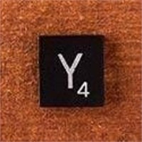 Black Scrabble Tiles Letter Y Approx 100