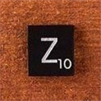 Black Scrabble Tiles Letter Z Approx 100