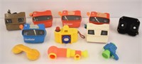 7 VIEWMASTERS AND 4 TOYS - PHONE IS 5 1/2" L
