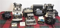 9 POLAROID CAMERAS - 3 WITH CASES AND ACCESSORIES