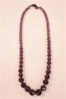 VINTAGE AMETHYST NECKLACE - CLASPS IS STERLING