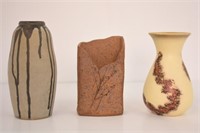 3 PIECES OF POTTERY - TALLEST IS 7.5" TALL