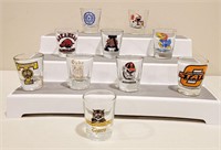 10 Shot Glasses - Mizzou, KU, College Sports +