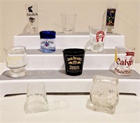 10 Advertising Shot Glasses - Tequila, Whiskey +