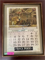 BLACK HORSE CALENDER - OCTOBER 1937