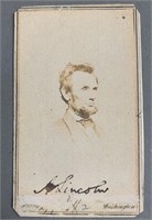 Abe Lincoln Washington Photo with Stamp
