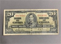 1937 $20 Bank of Canada Note