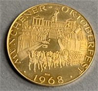 1968 Munchener Oktoberfest 900 Gold Coin