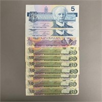 Lot 1969,1971, 1986 Bank of Canada Notes