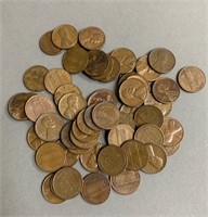 Lot US One Cent Coins-Various Years Loose