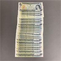 Lot 1973 $1 Sequential Bank of Canada Notes