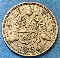 1936 3 Pence  Great Britain