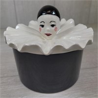 2-piece Pierrot Clown Trinket Box - Black/White