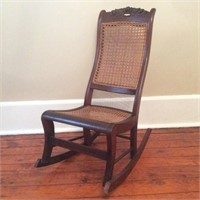 Victorian Caned Nursing Rocking Chair
