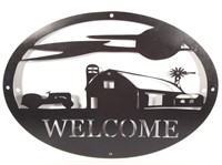 Farm Scene "Welcome" Metal Sign