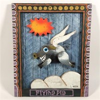 Flying Pig Scene Wall Hanging