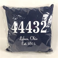 Black Hand Embroidered Lisbon, OH Accent Pillow