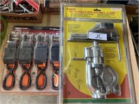NEW  - MULTI-ANGLE VICE CLAMP AND RATCHET STRAPS