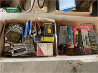 2 BOX LOTS OF JIG SAW BLADES, STAPLER AND MORE