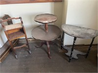 SMALL WOOD ENDTABLES AND SMOKING STAND