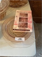 PINK DEPRESSION GLASS TRAY AND PLATE