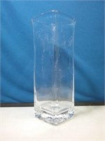 Have a thick clear glass vase 13 in tall