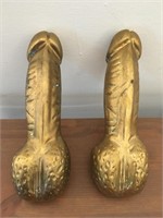 Pair of Brass Penis Tie Backs/Coat Hangers