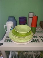 Assortment of Plasticware, Plates, Cups,