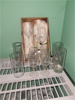 Assortment of Glasses, 6 Wine, 4 Water