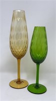 Vintage Glass Vase Goblets poss Empoli Blenko