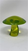 Groovy Green Glass Mushroom Paperweight