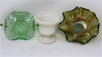 Fenton Hobnail Glass Trinket Bowl Acanthus Vase