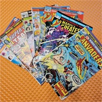 Lot of 7 Marvel Comics w/ Invaders #1