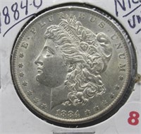 1884-O Morgan Silver Dollar.  UNC/Nice.